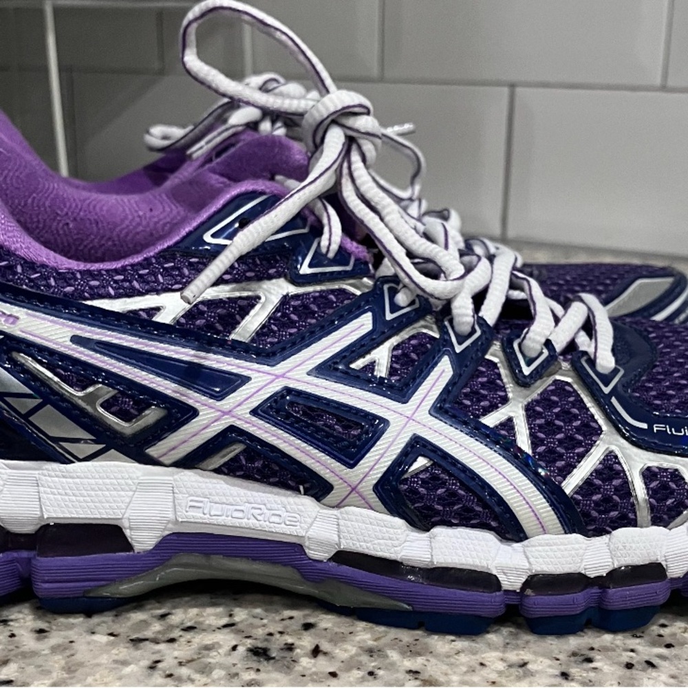 ASICS Women's Purple and White Sneakers